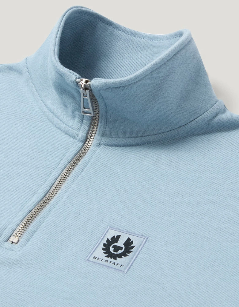 Belstaff Quarter Zip Sweatshirt Mist Blue