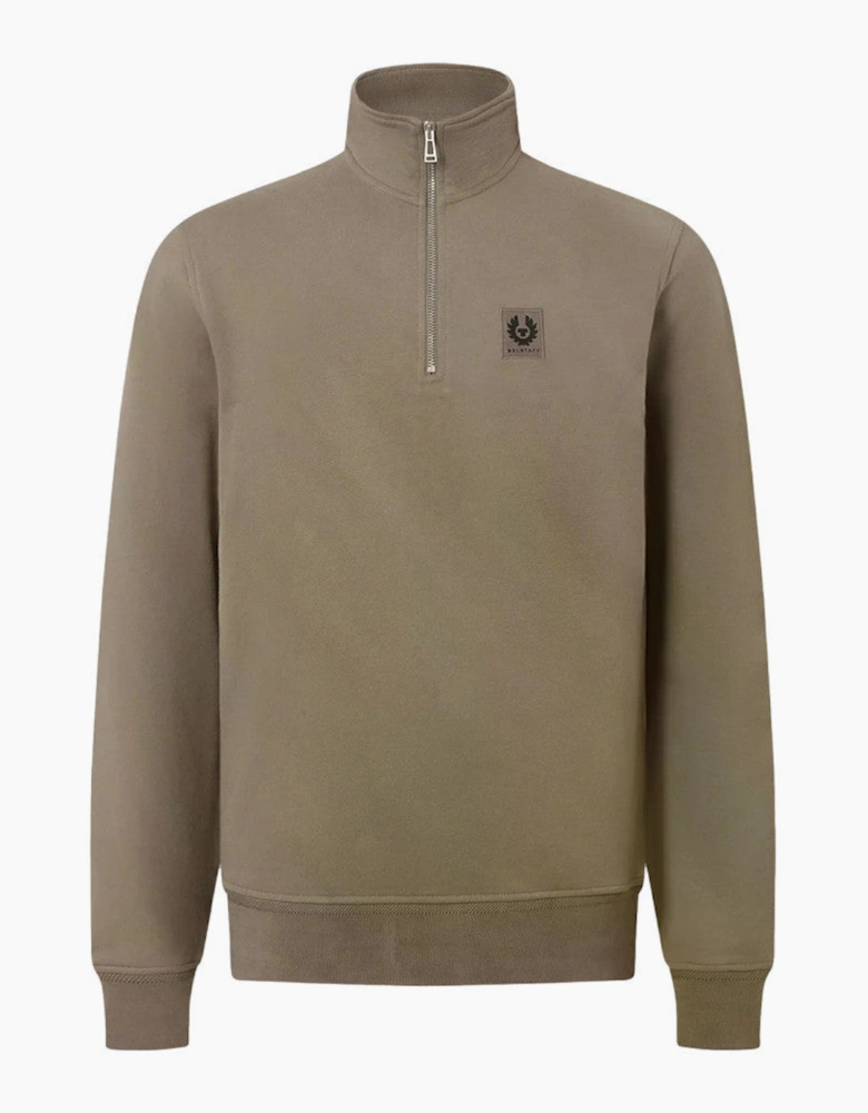 Belstaff Quarter Zip Sweatshirt Dusty Taupe