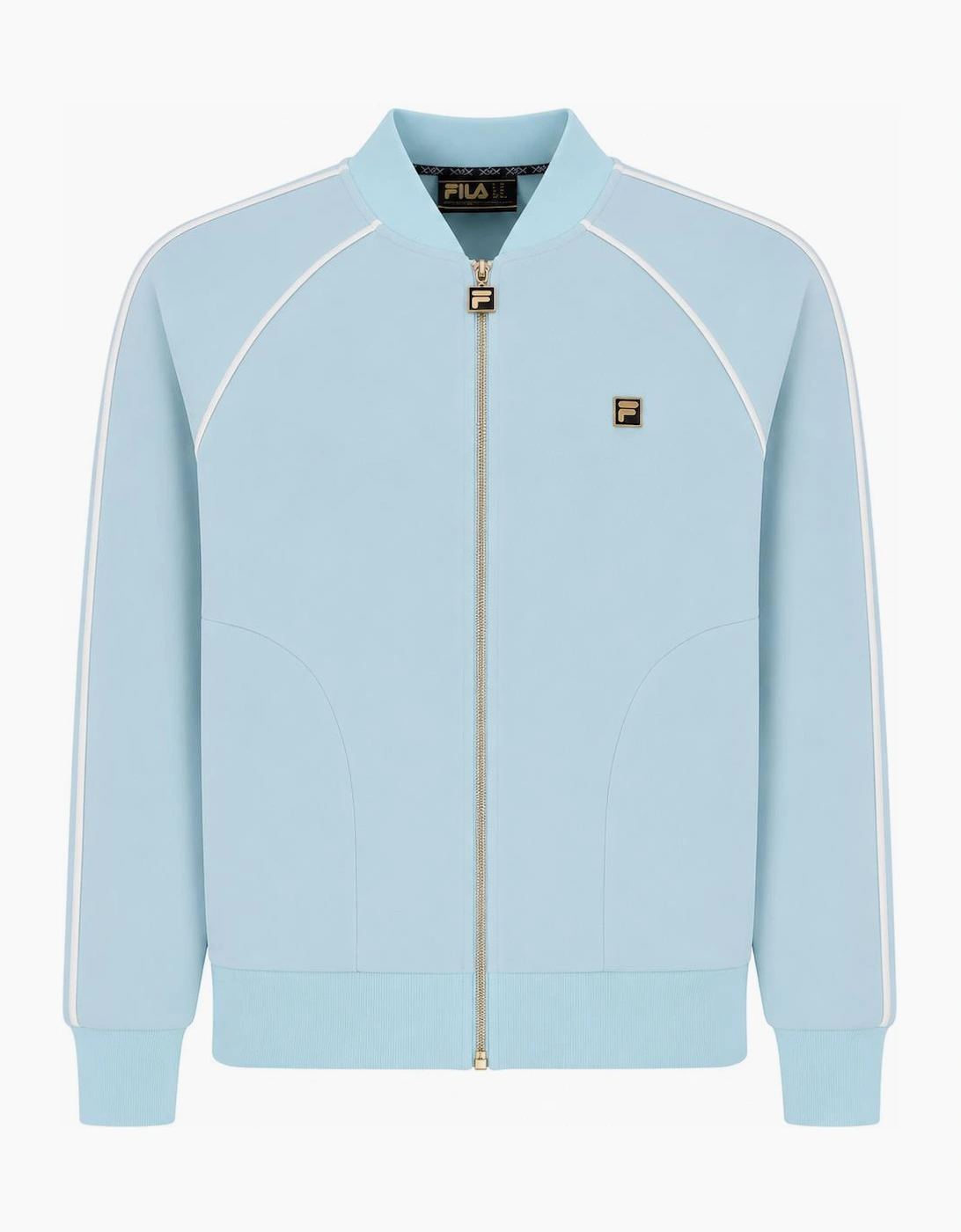 Fila Men's Blue Gold Fella Velour Track Top Jacket Sterling /Coconut Milk - Size: 44/Regular
