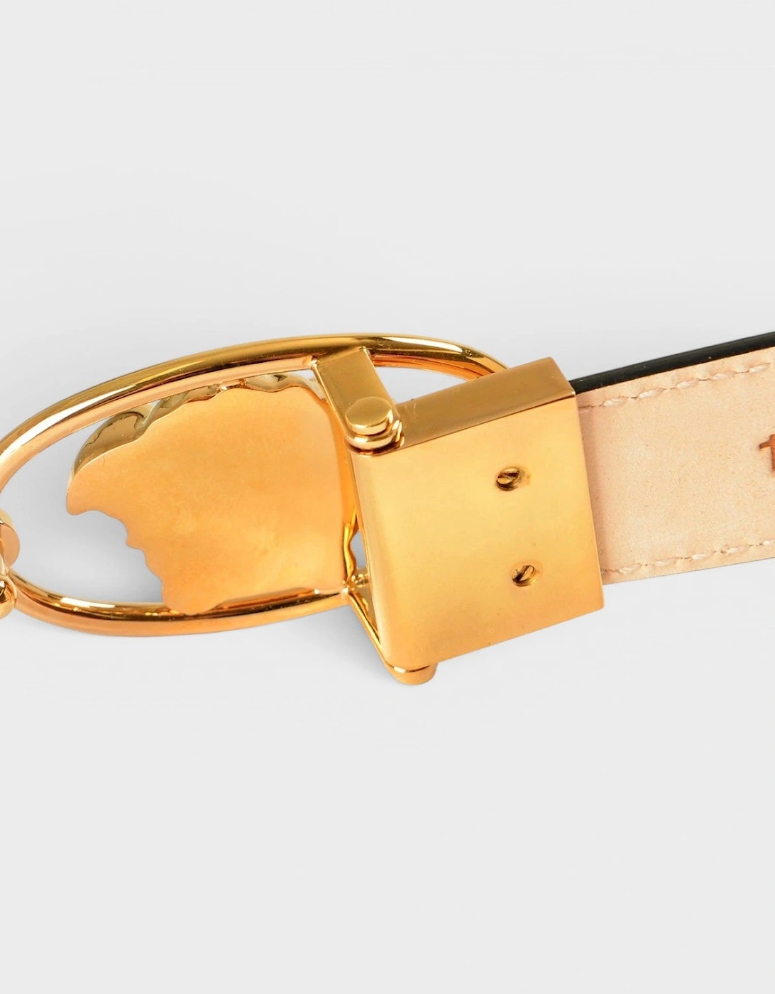 Belt Patent Leather Medusa Gold Red