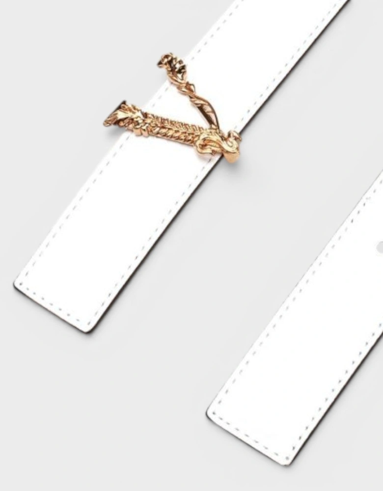 Virtus Belt Calf Leather White Gold