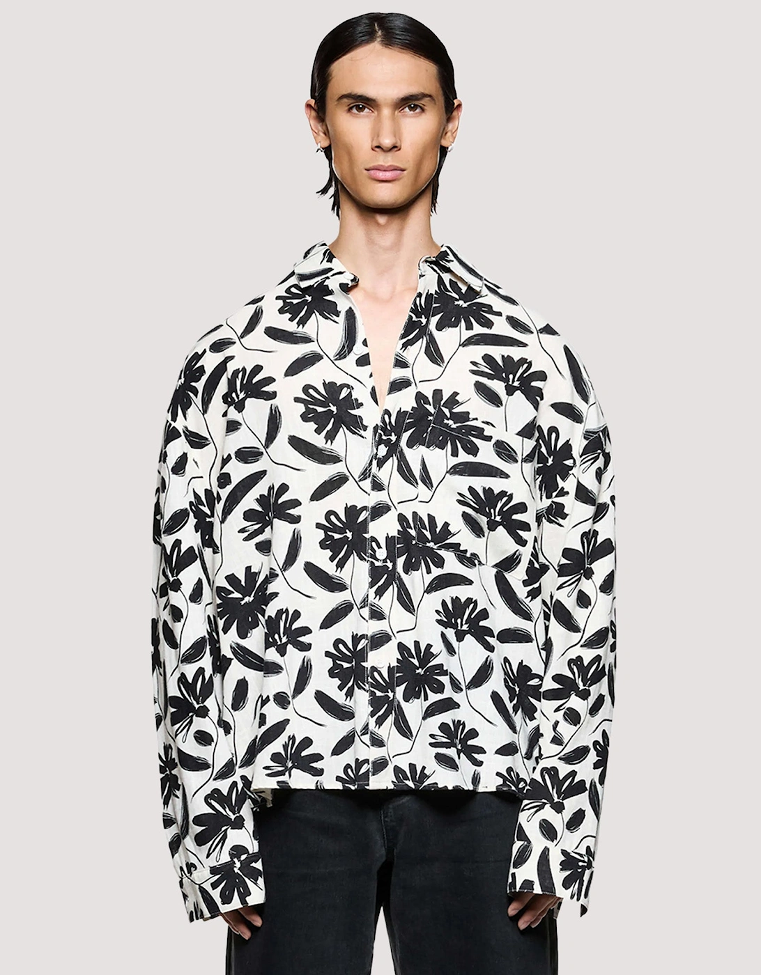 Box Fit Floral Linen Dress Shirt, 6 of 5