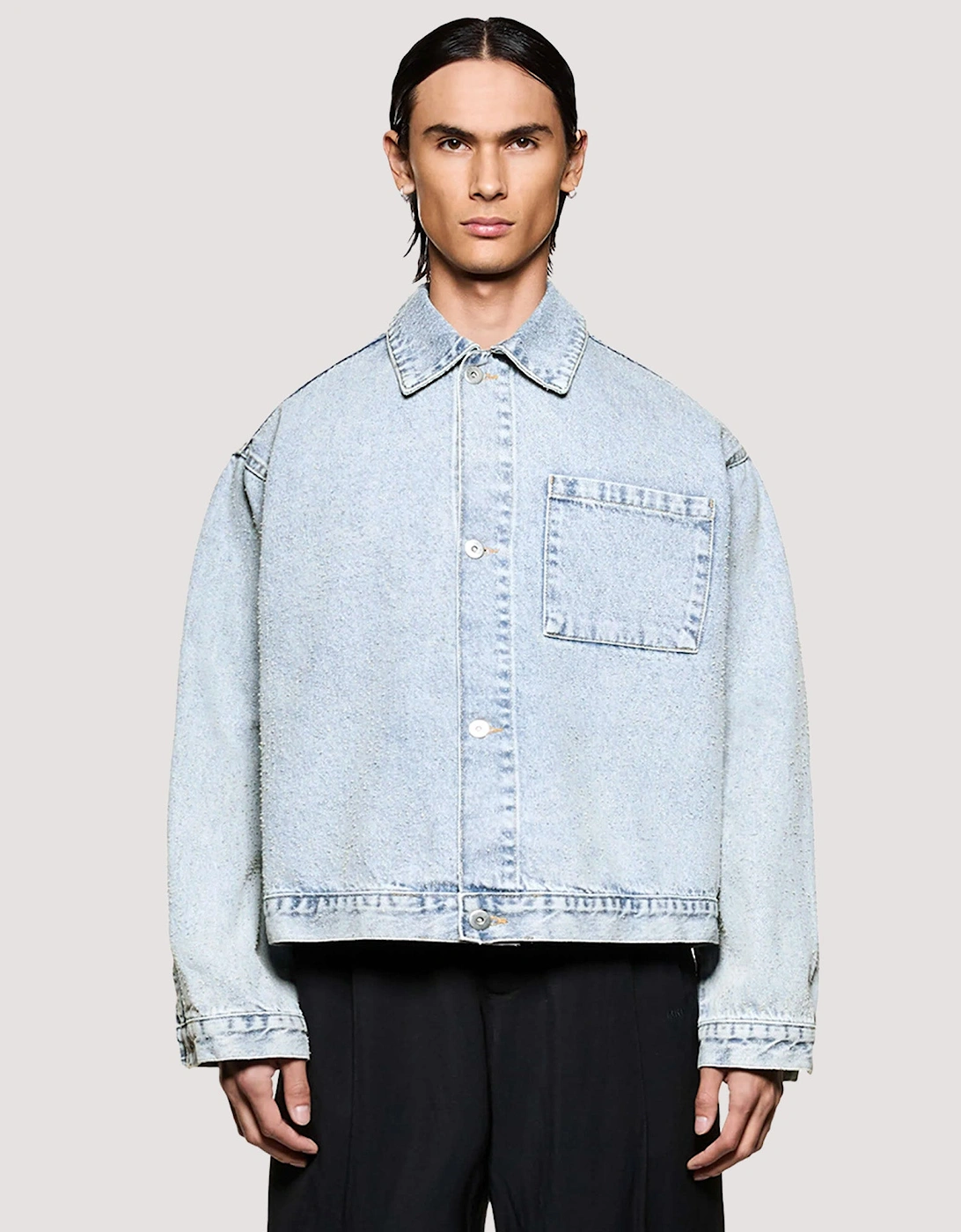 Box Fit Twisted Weave Trucker Jacket, 6 of 5