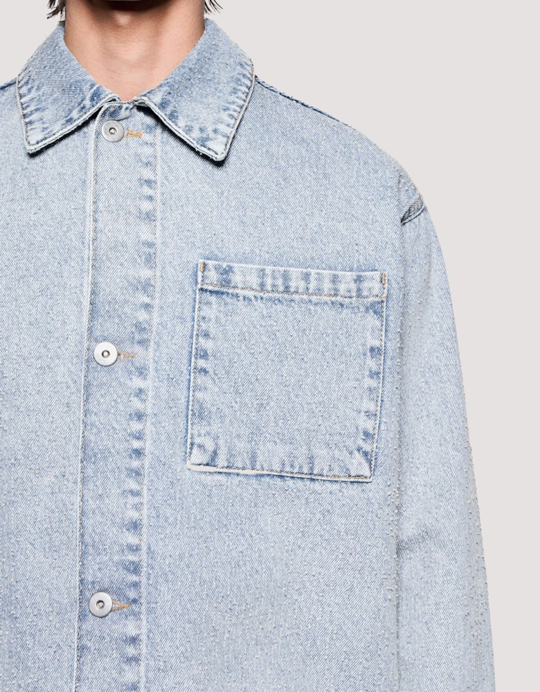 Box Fit Twisted Weave Trucker Jacket
