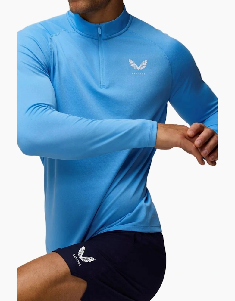 Castore Adapt Training 1/4 Zip Top Polyester Men's Blue Activewear T-Shirts