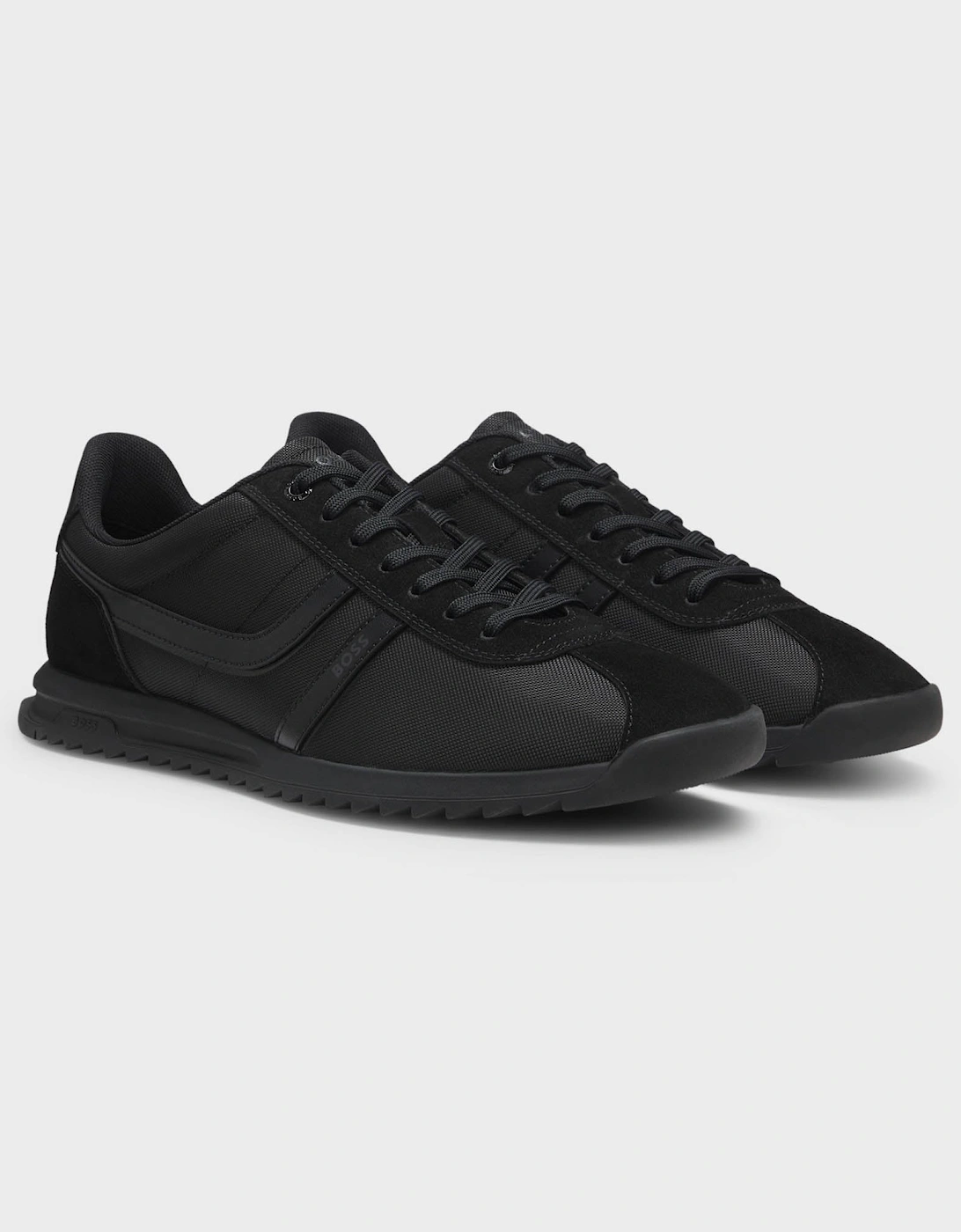 BOSS Orange Zayn Mens Low-Top Trainers with Faux-Leather Trims - Black 005, 5 of 4