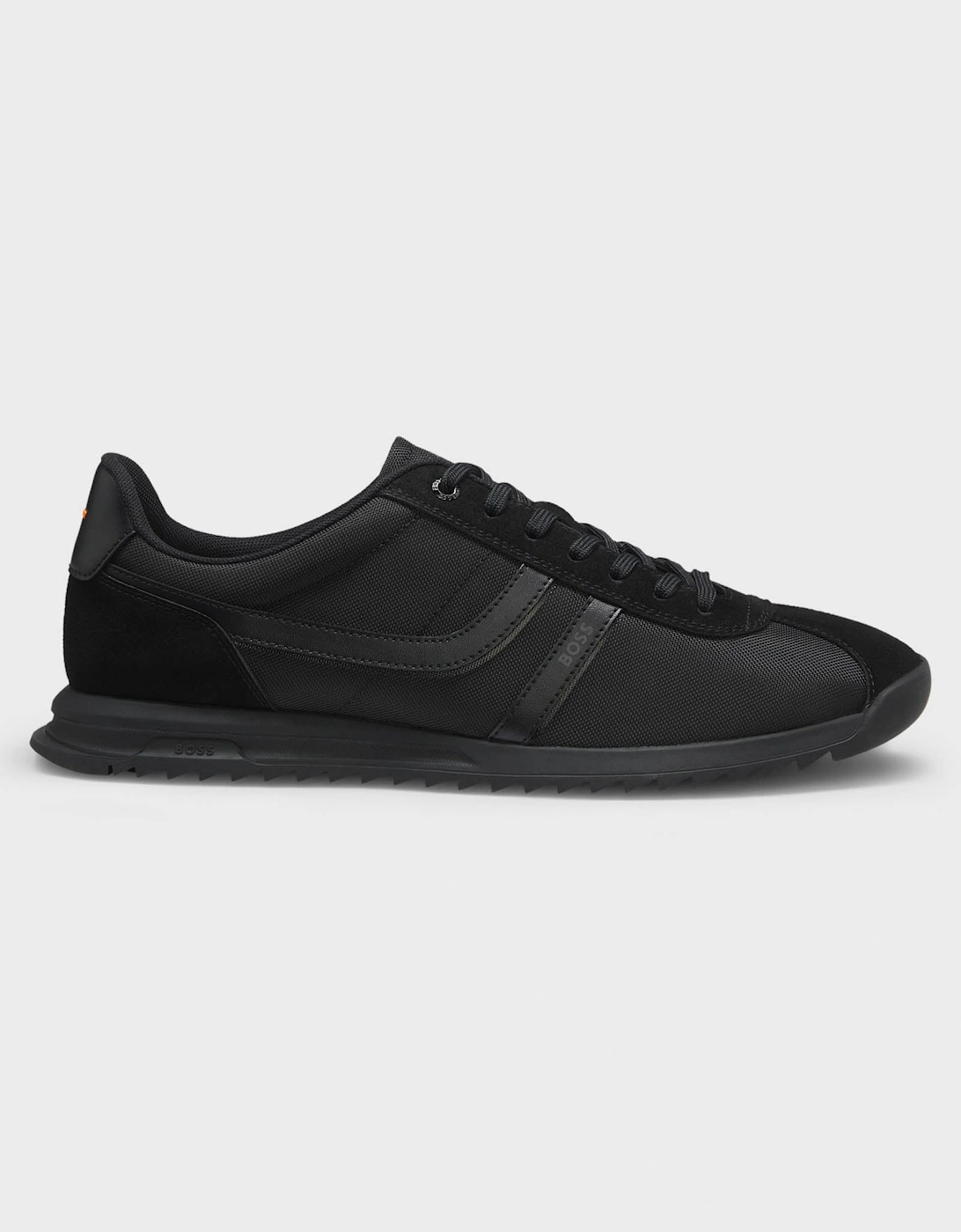 BOSS Orange Zayn Mens Low-Top Trainers with Faux-Leather Trims - Black 005