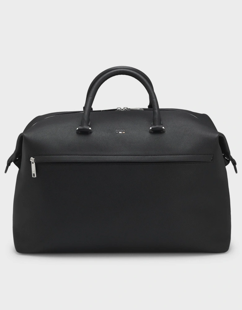 BOSS Orange Ray Mens Grainy Faux-Leather Holdall with Detachable Strap - Black 001