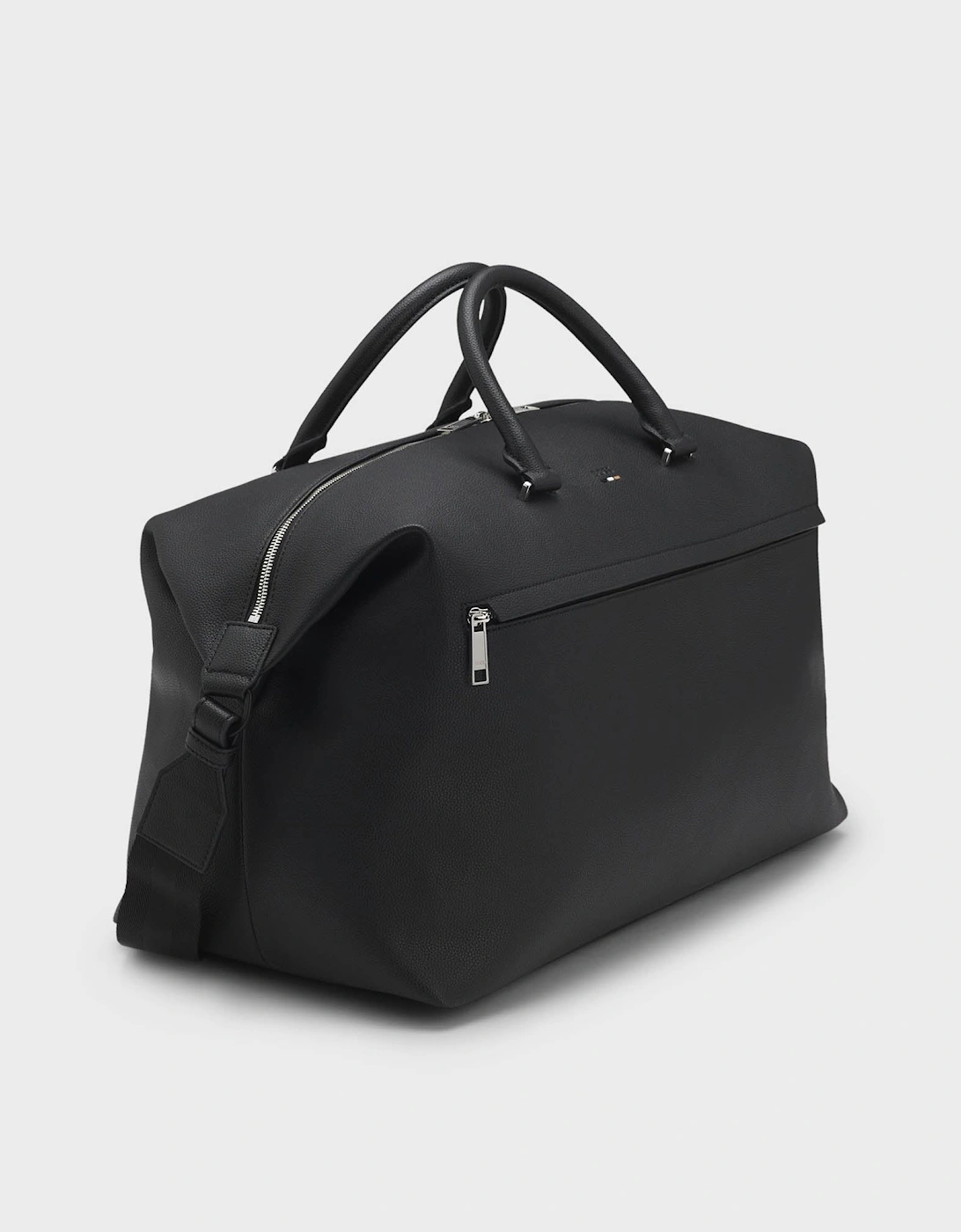 BOSS Orange Ray Mens Grainy Faux-Leather Holdall with Detachable Strap - Black 001