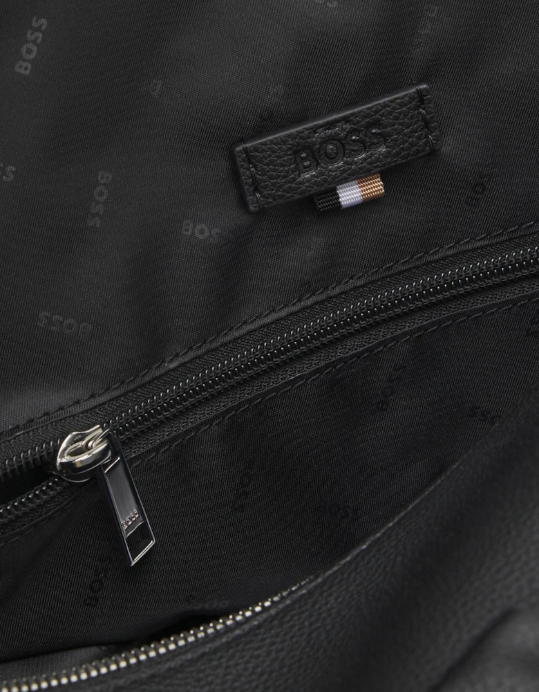 BOSS Orange Ray Mens Grainy Faux-Leather Holdall with Detachable Strap - Black 001