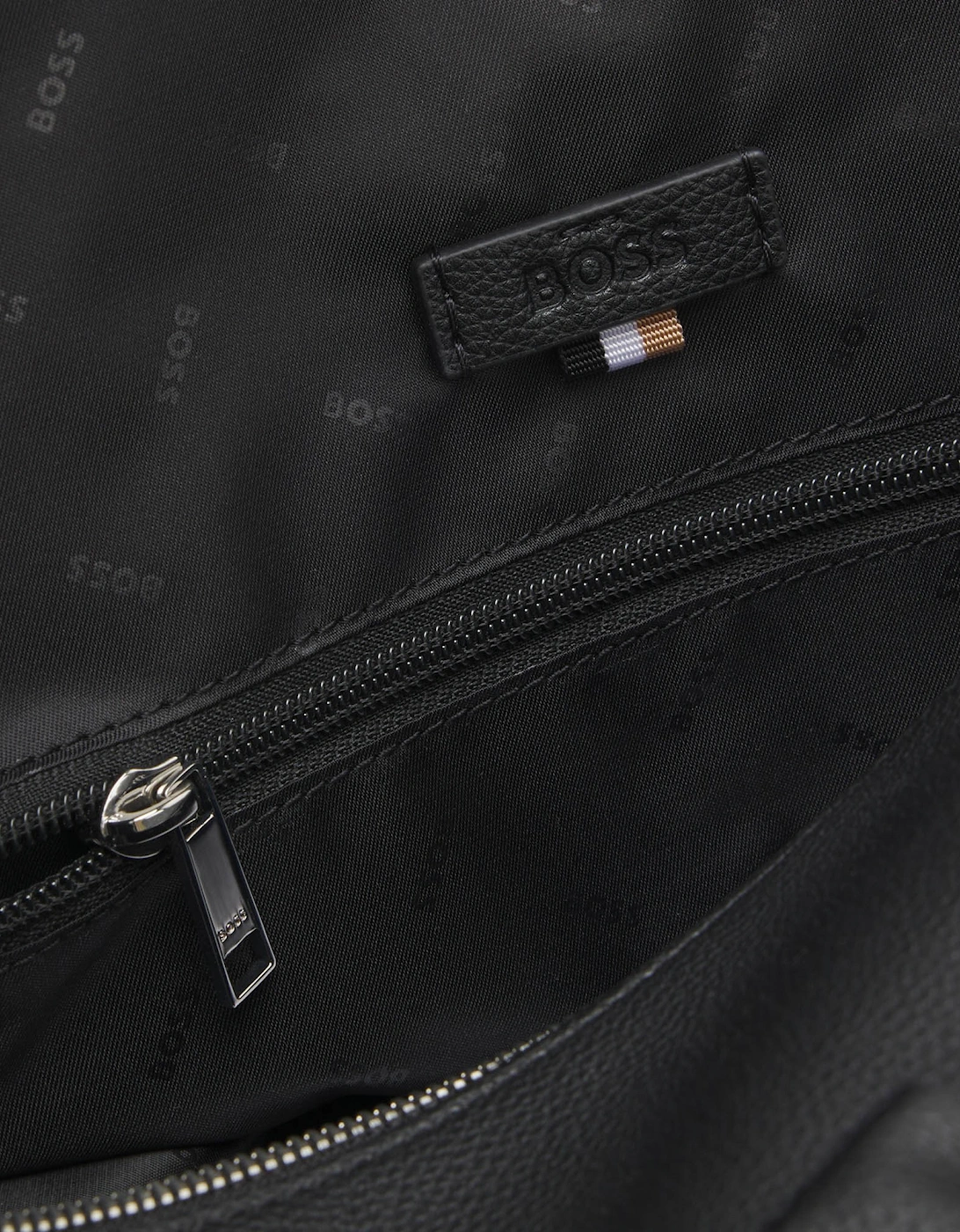 BOSS Orange Ray Mens Grainy Faux-Leather Holdall with Detachable Strap - Black 001
