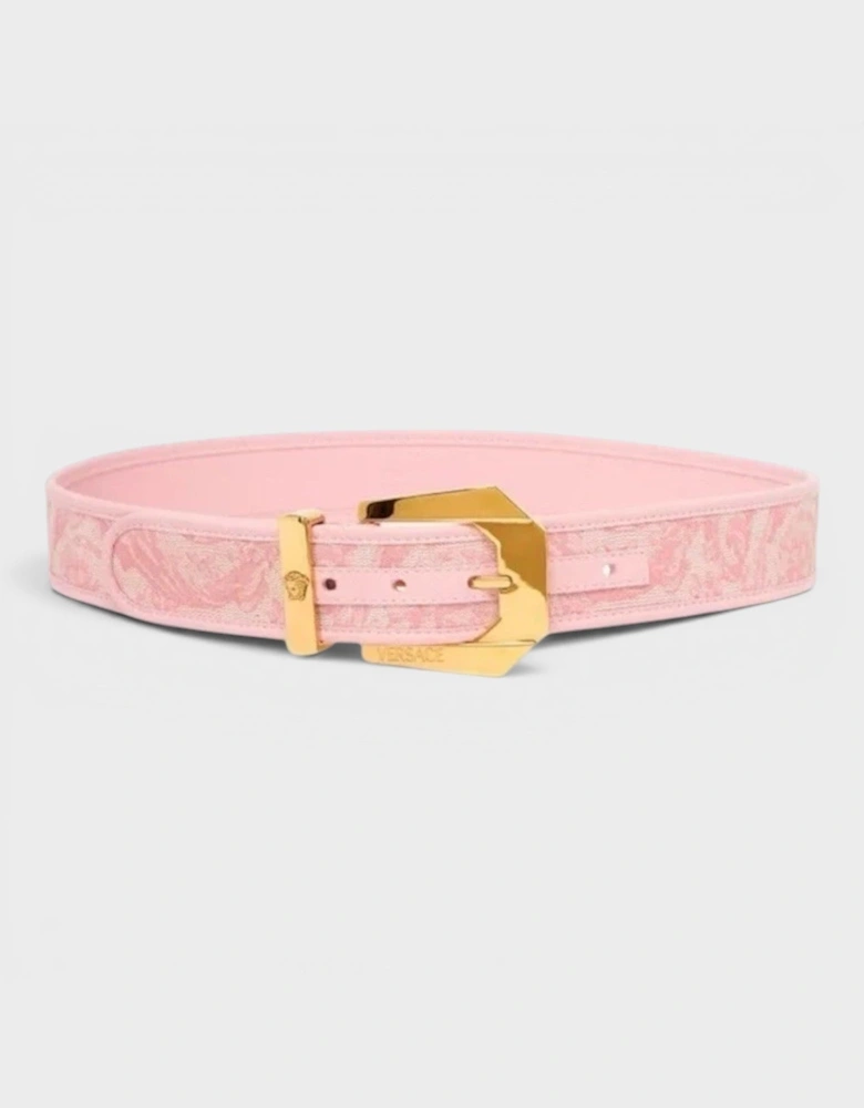 Logo Jacquard Belt Pale Pink Gold