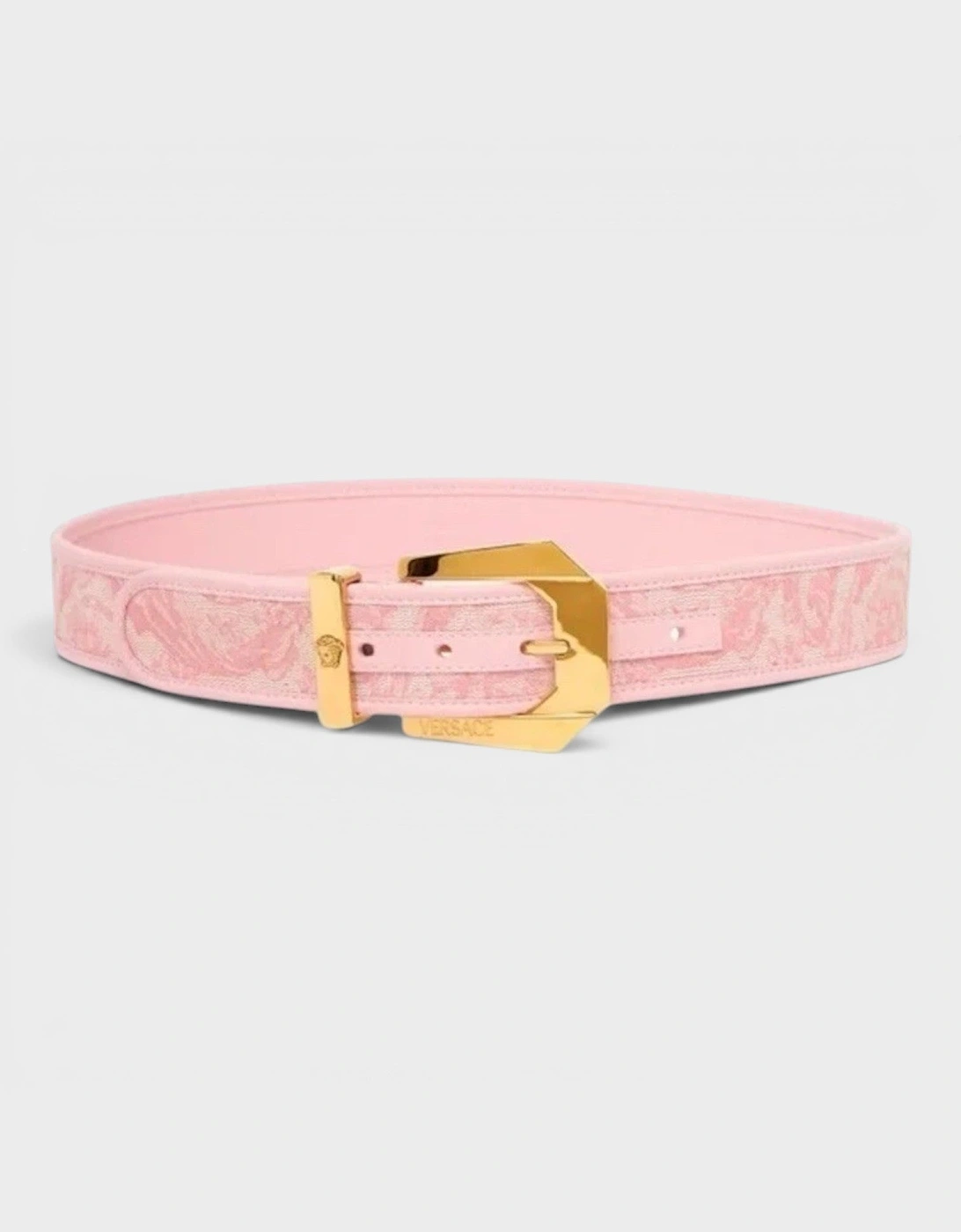Logo Jacquard Belt Pale Pink Gold