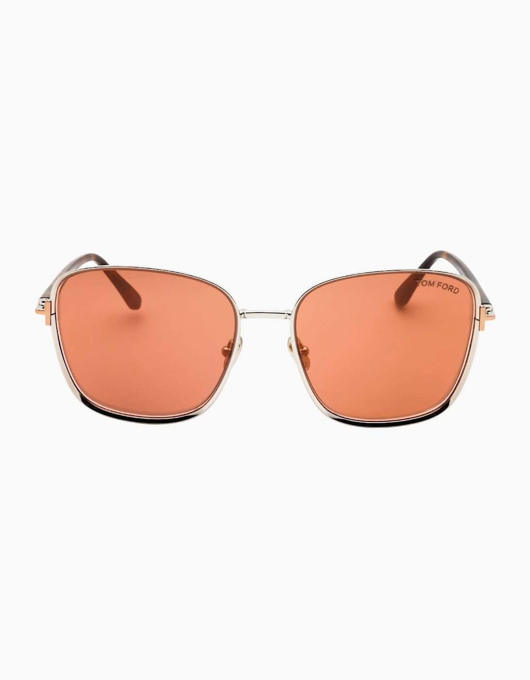 Tom Ford Shiny Dark Ruthenium Frame Brown Mirror Lensed Sunglasses