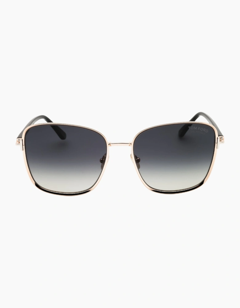 Tom Ford Fern Shiny Rose Gold Framed Smoke Polarized Sunglasses