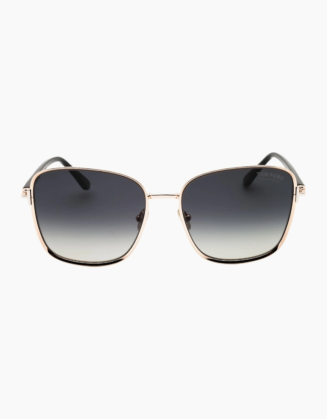Tom Ford Fern Shiny Rose Gold Framed Smoke Polarized Sunglasses