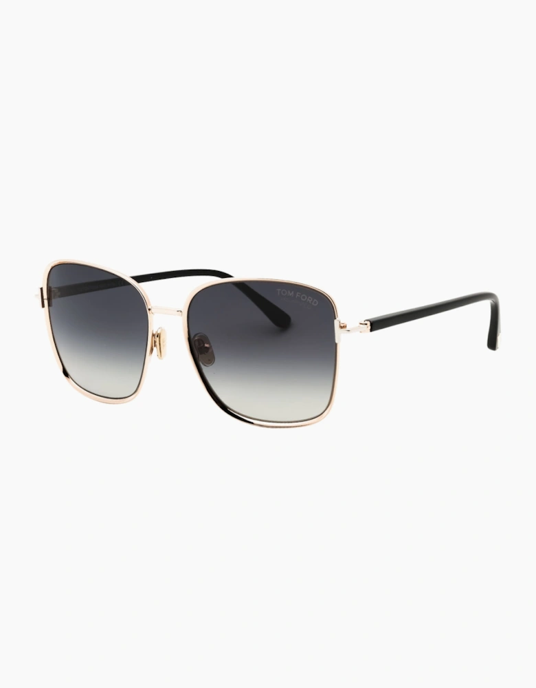Tom Ford Fern Shiny Rose Gold Framed Smoke Polarized Sunglasses