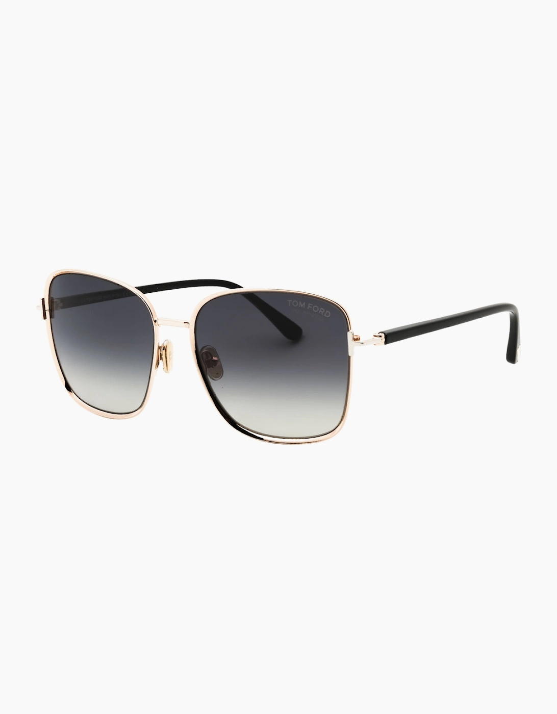 Tom Ford Fern Shiny Rose Gold Framed Smoke Polarized Sunglasses