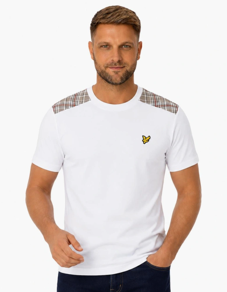 Lyle & Scott Check Panelled T-Shirt White