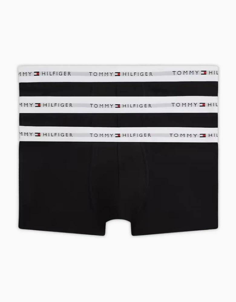 3-Pack Signature Cotton Low-Rise Boxer Trunks, Black