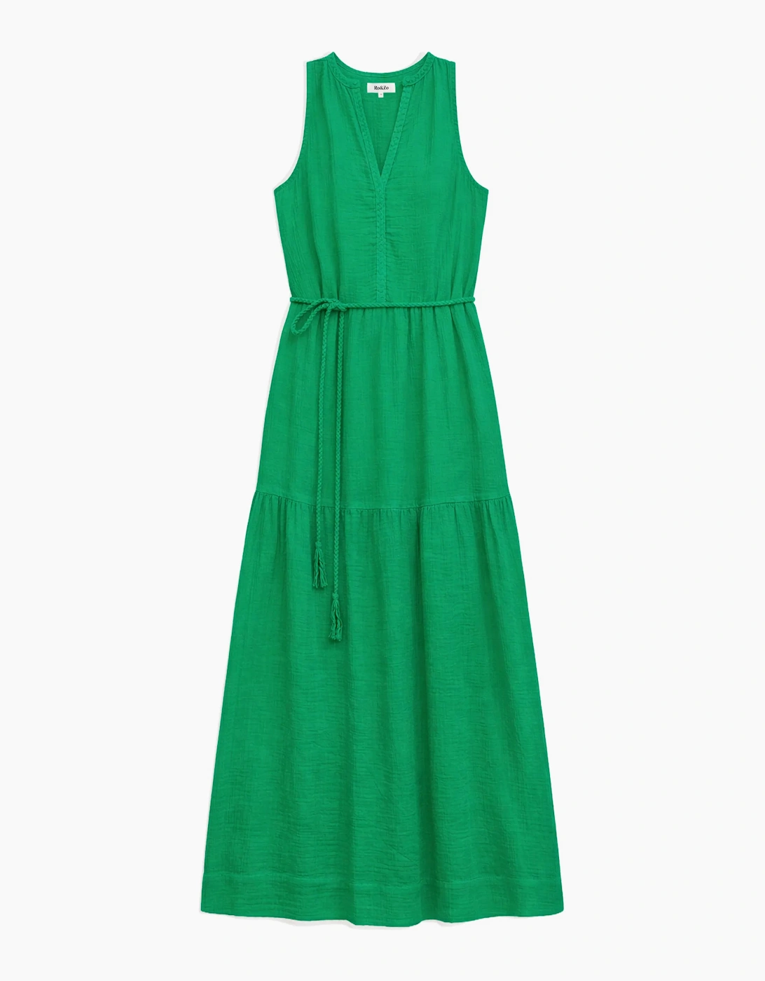 Petite Green Cheesecloth Rope Belt Dress, 9 of 8
