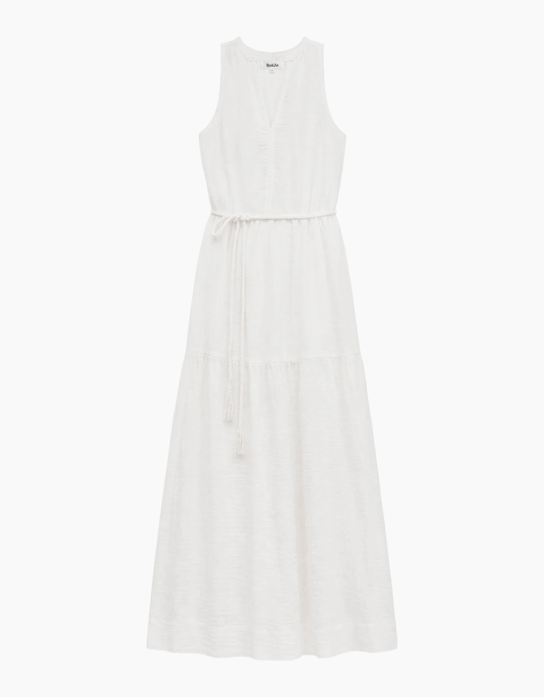 Petite Ivory Cheesecloth Rope Belt Dress