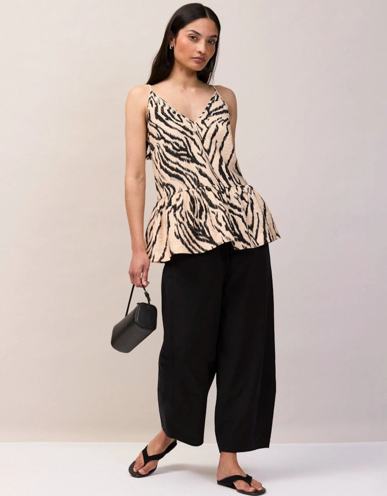 Zebra Print Peplum Cami