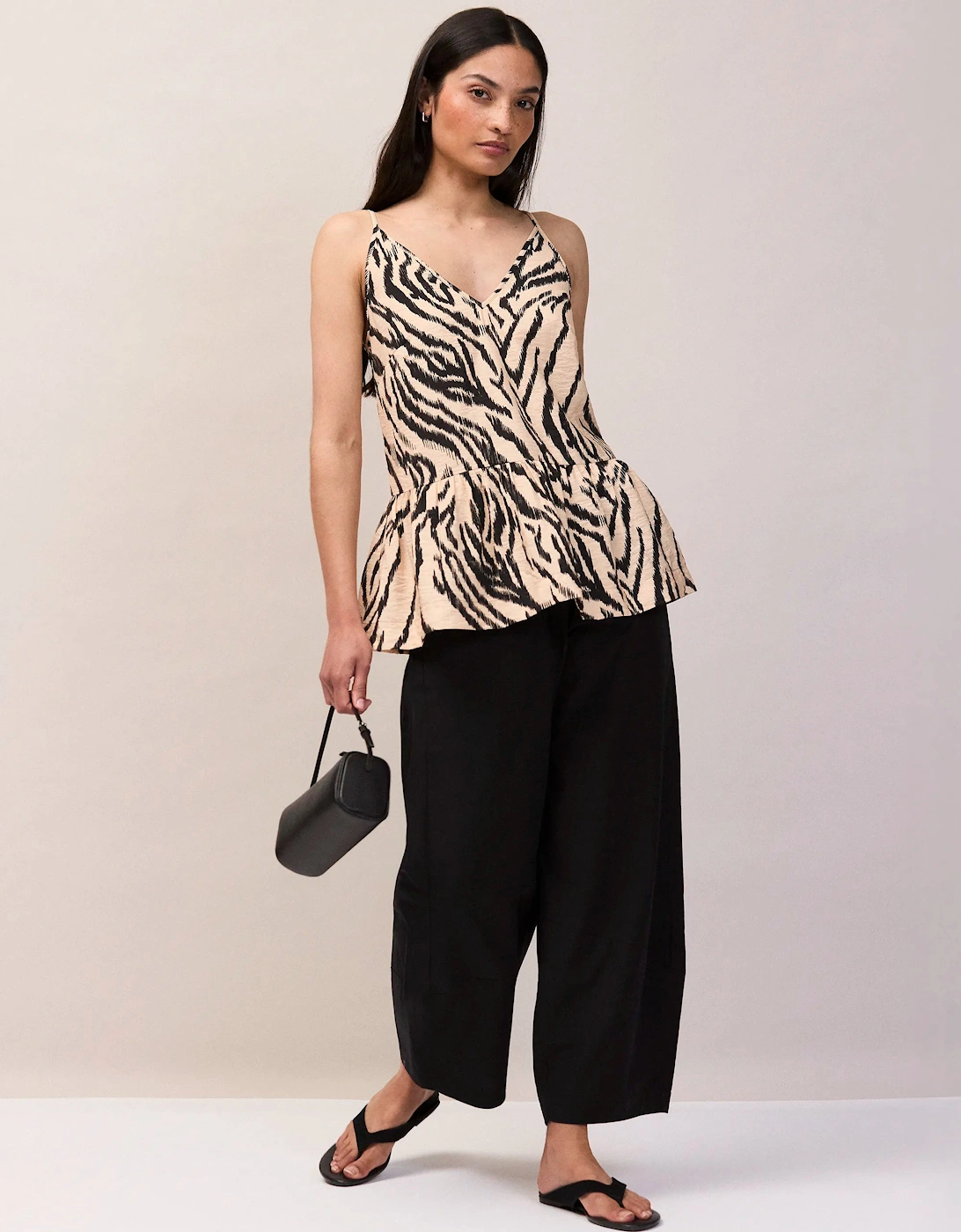 Zebra Print Peplum Cami