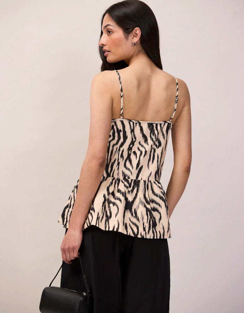 Zebra Print Peplum Cami