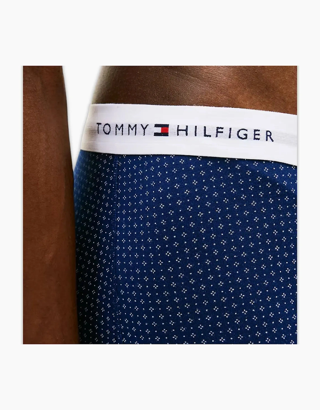 3-Pack Signature Cotton Mini Geo Boxer Trunks, Black/blue
