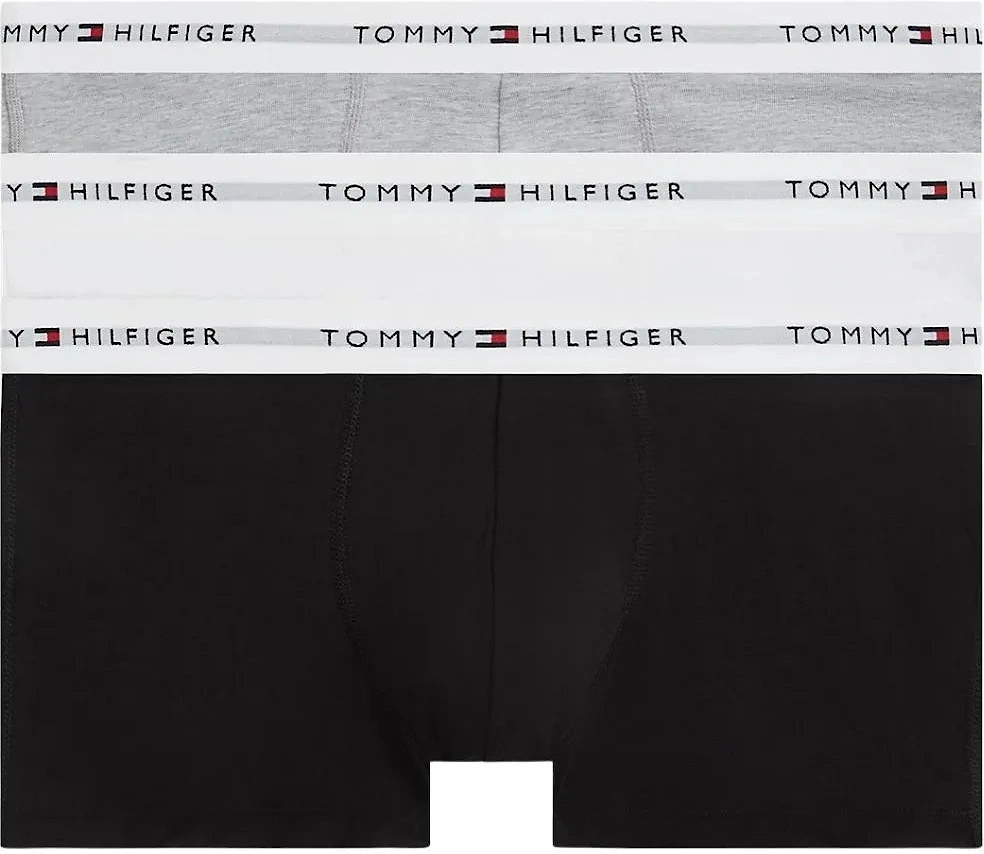 3-Pack Signature Cotton Low-Rise Boxer Trunks, Black/White/Grey, 8 of 7