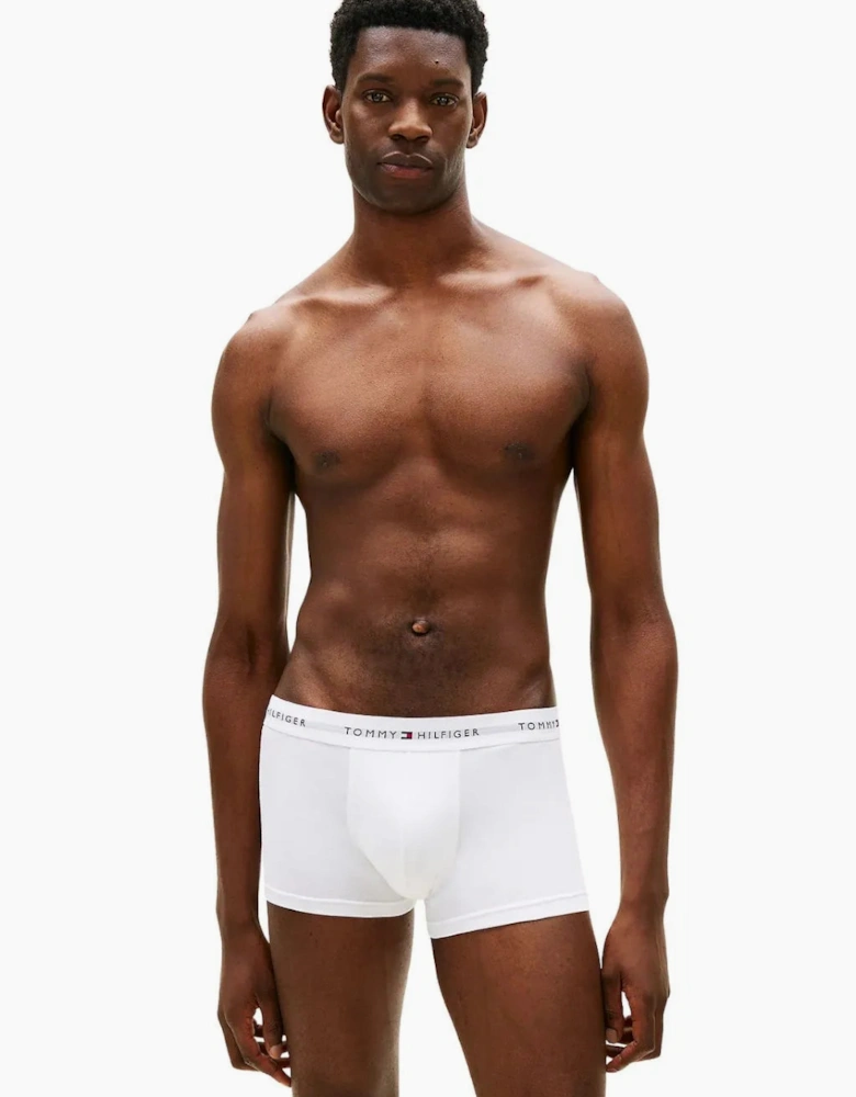 3-Pack Signature Cotton Low-Rise Boxer Trunks, Black/White/Grey