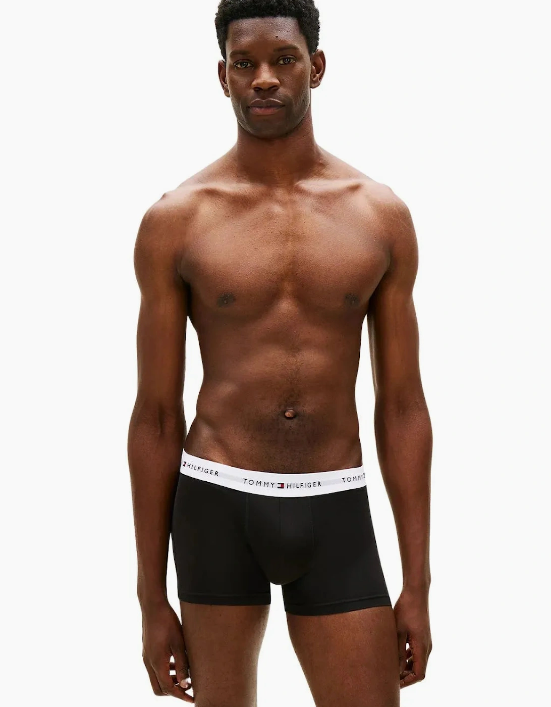 3-Pack Signature Cotton Low-Rise Boxer Trunks, Black/White/Grey