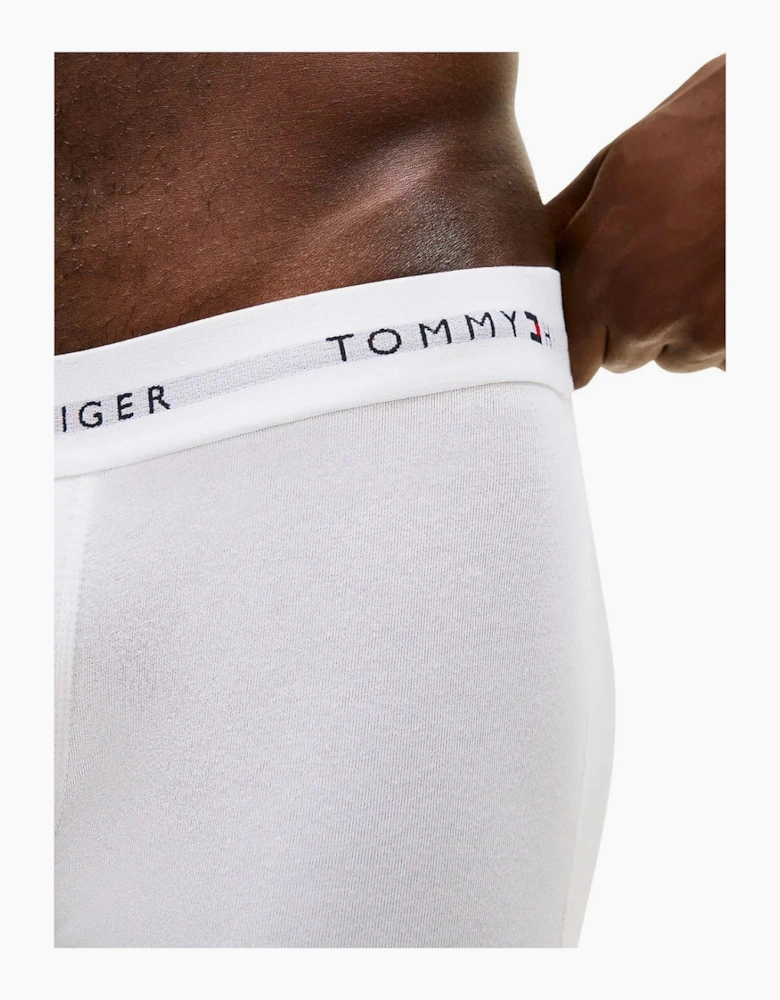 3-Pack Signature Cotton Low-Rise Boxer Trunks, Black/White/Grey