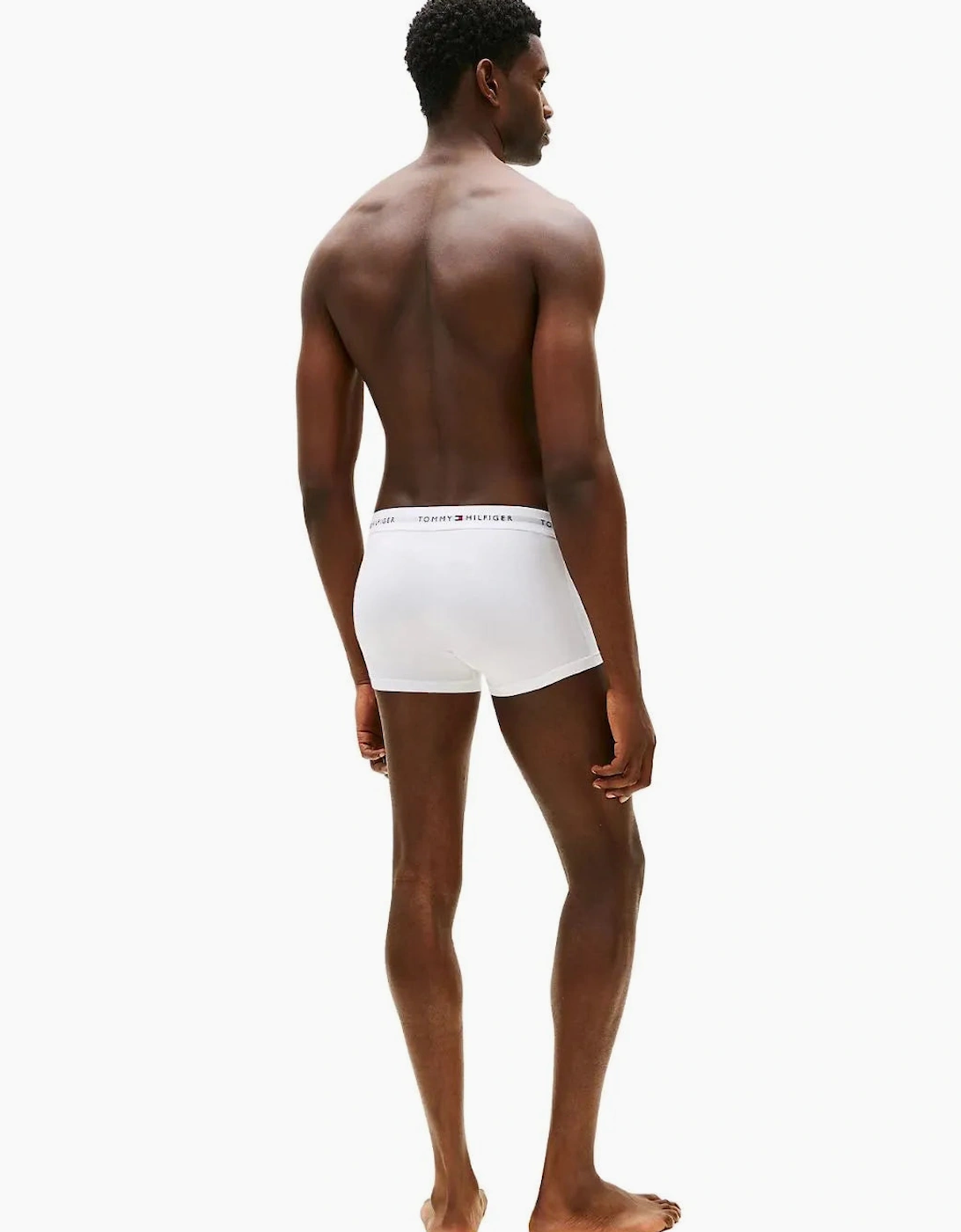 3-Pack Signature Cotton Low-Rise Boxer Trunks, Black/White/Grey