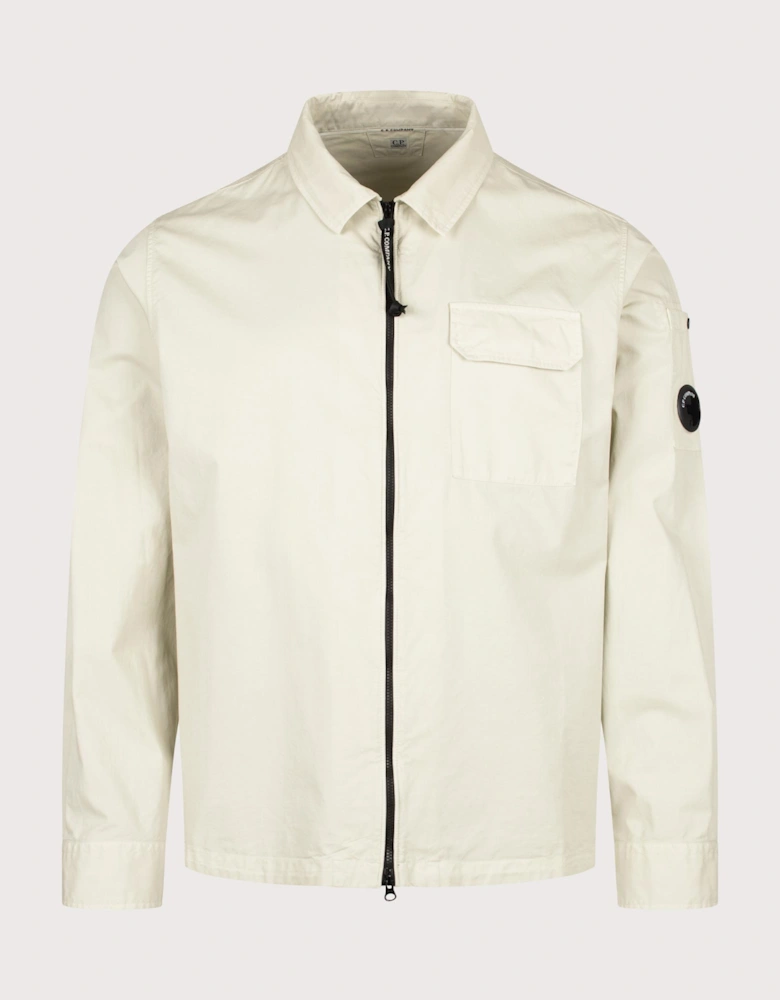 Organic Gabardine Zipped Lens Overshirt