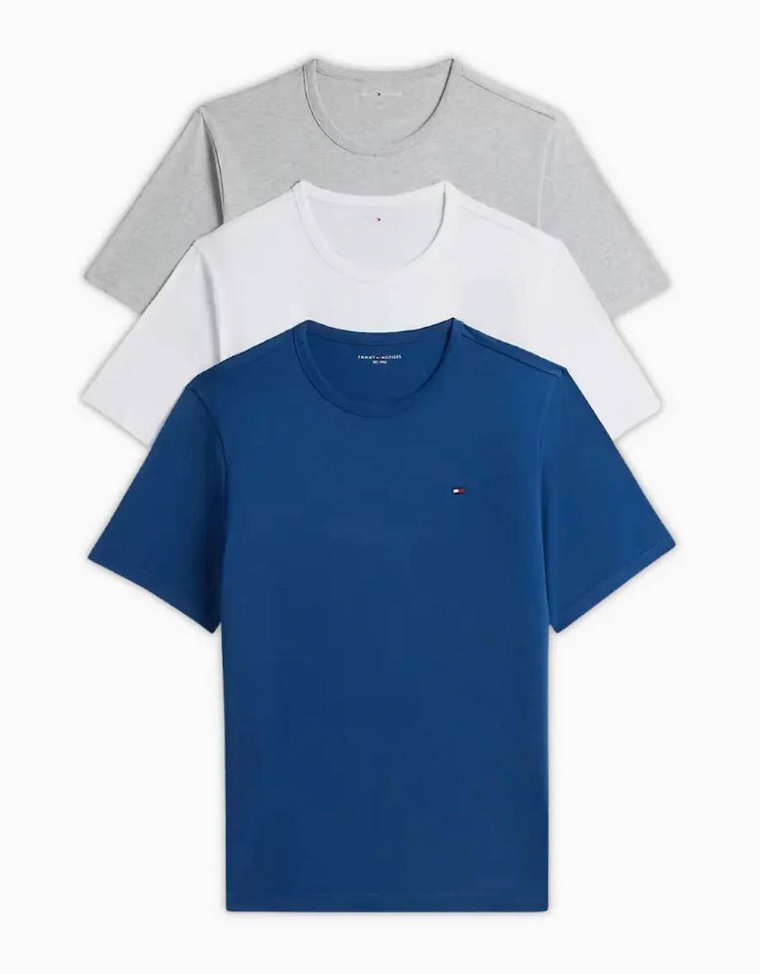 Tommy Hilfiger Men's Navy 3-Pack Signature Lounge T-Shirts, Blue/White/Grey - Size 33/32/32/38