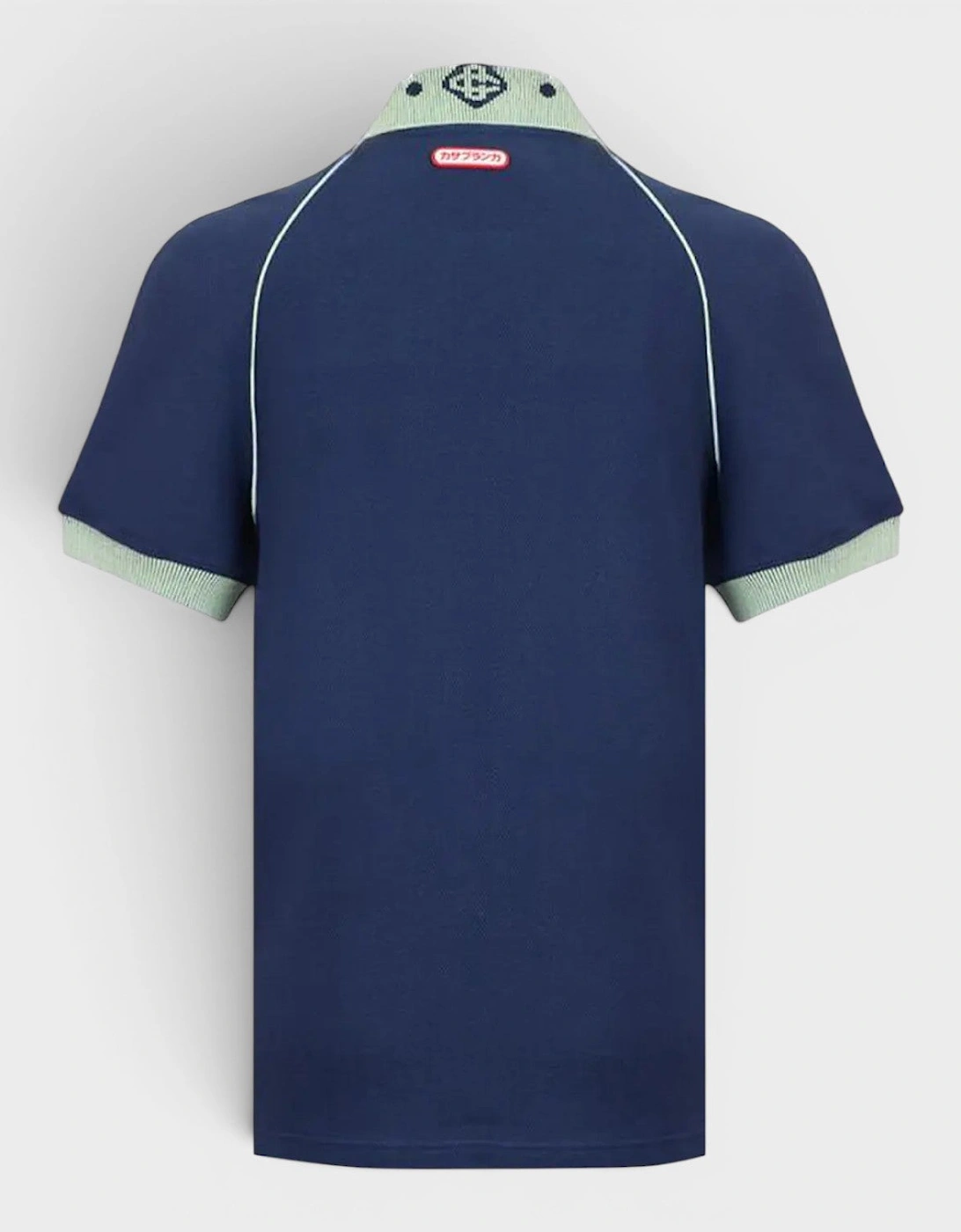 Chenille Collar Raglan Polo Navy