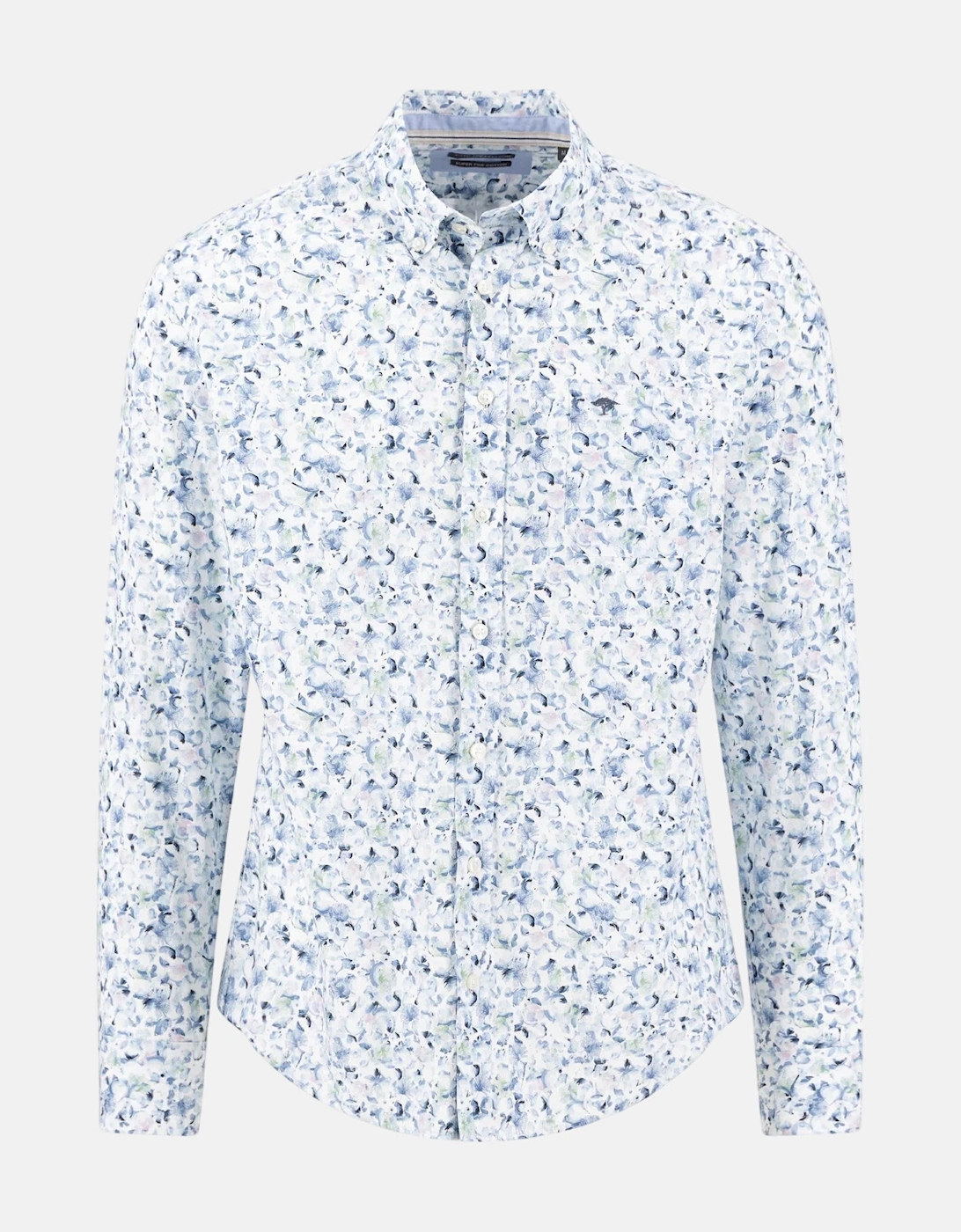 Premium Allover Flower Print Button Down Shirt Horizon Blue, 4 of 3