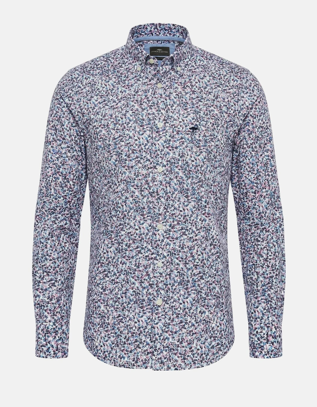 Floral Print Button Down Shirt Aubergine, 3 of 2