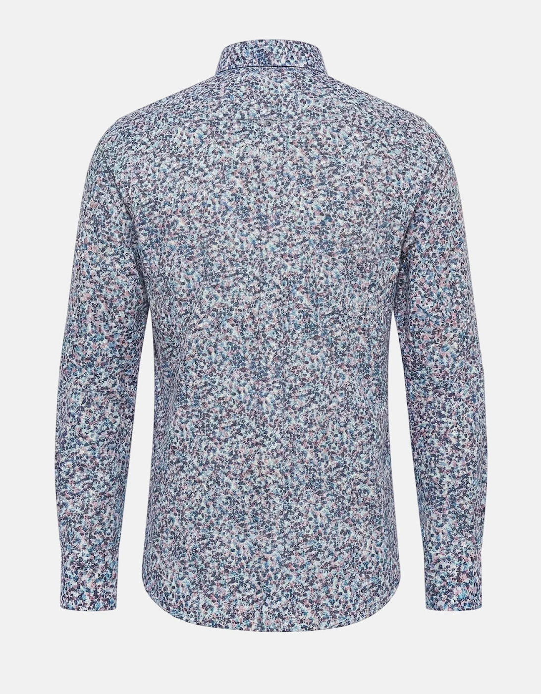 Floral Print Button Down Shirt Aubergine