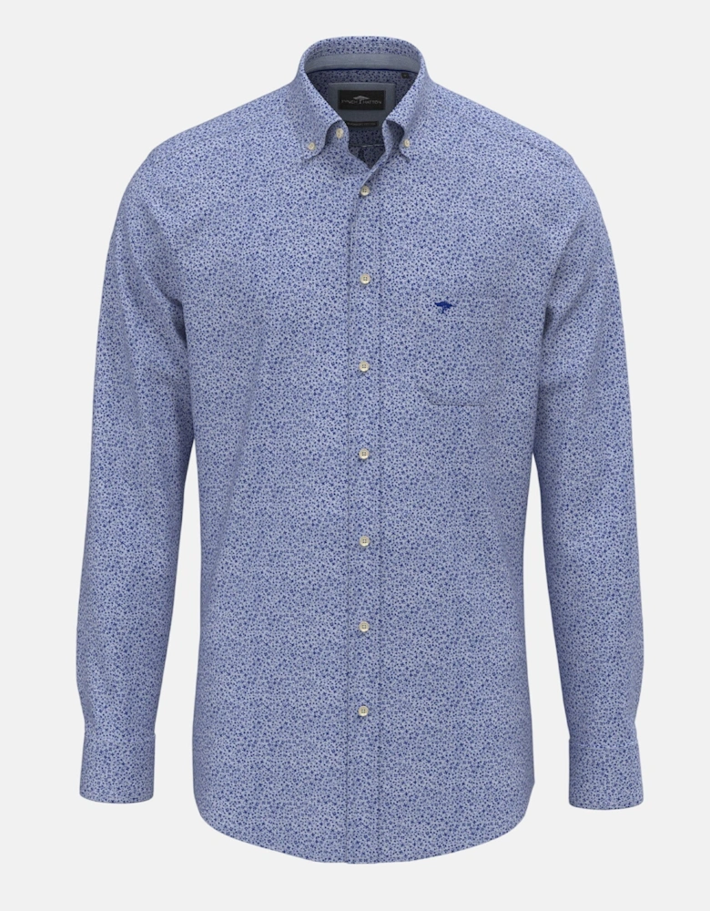 Mini Flower Print Button Down Shirt Harbour Blue