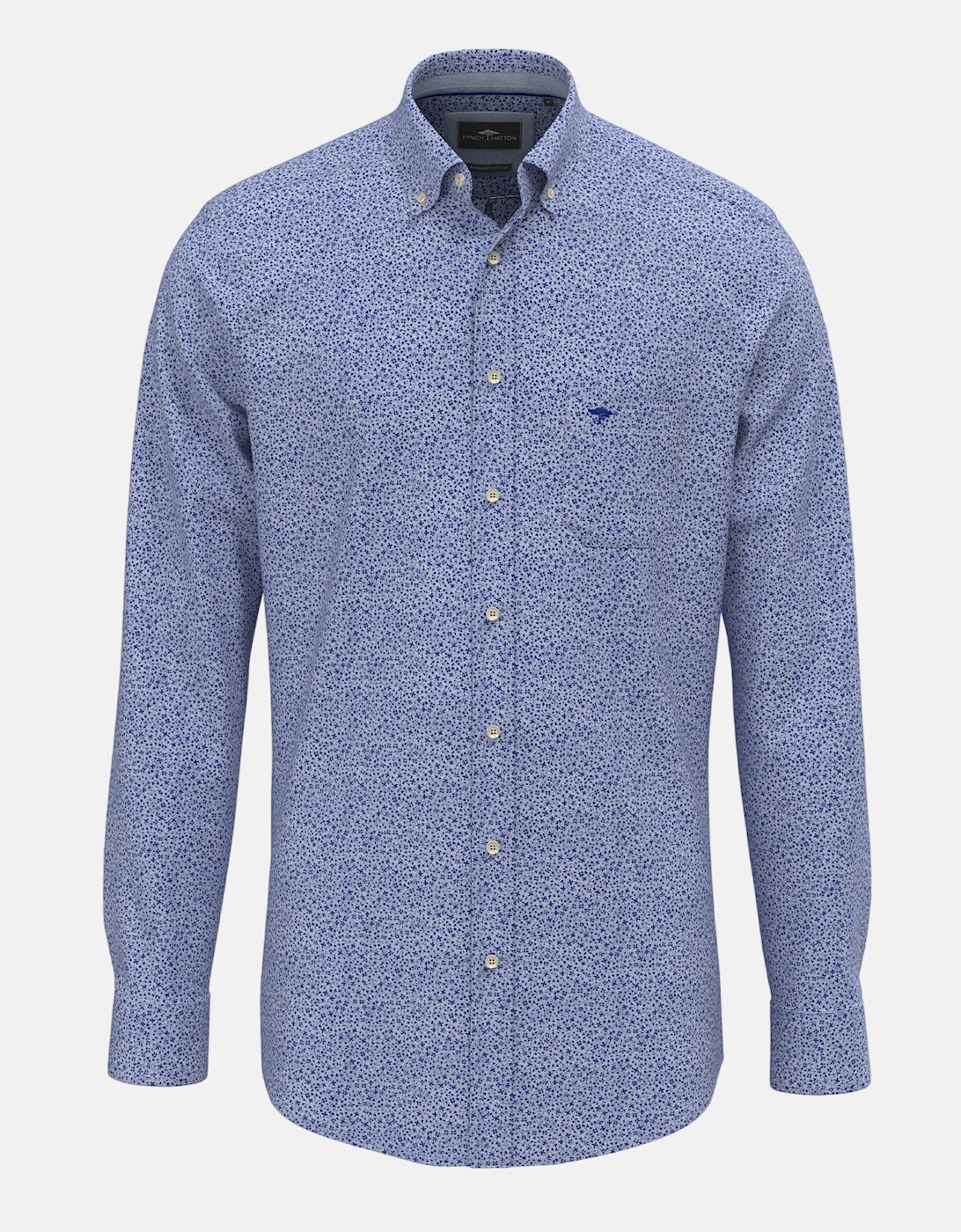 Mini Flower Print Button Down Shirt Harbour Blue, 3 of 2