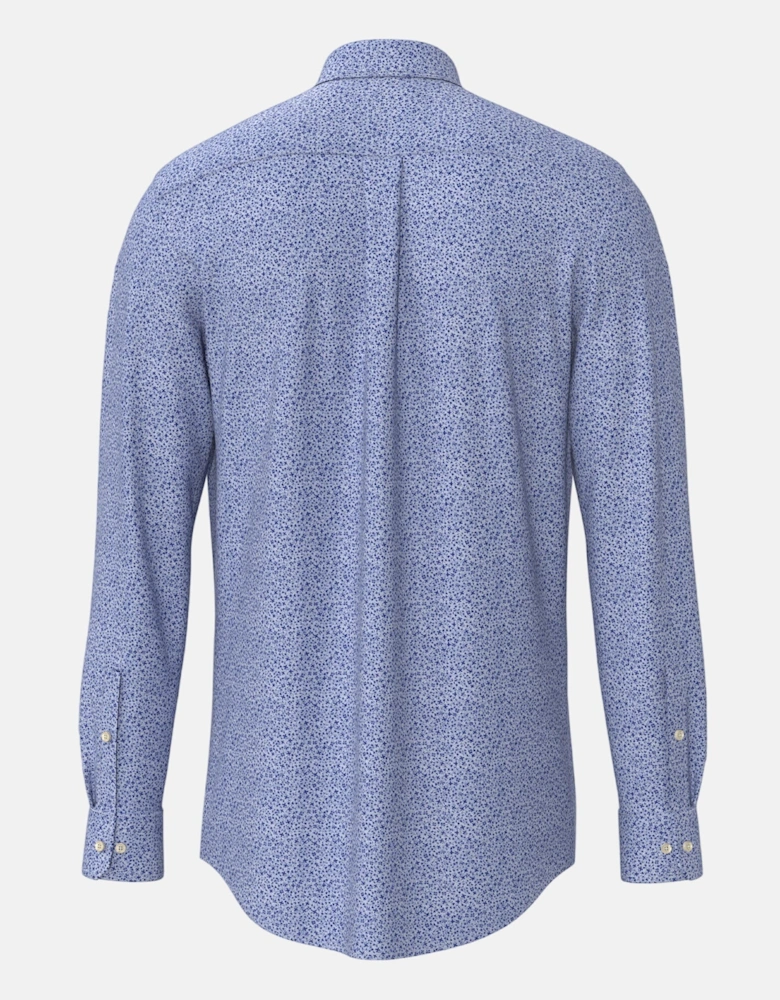Mini Flower Print Button Down Shirt Harbour Blue