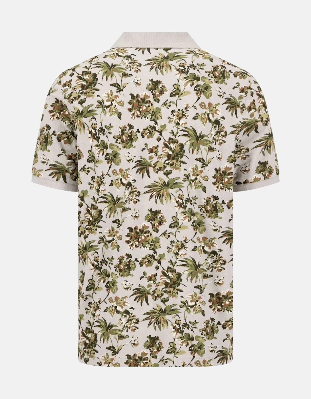 All Over Print Floral Polo Shirt Cement
