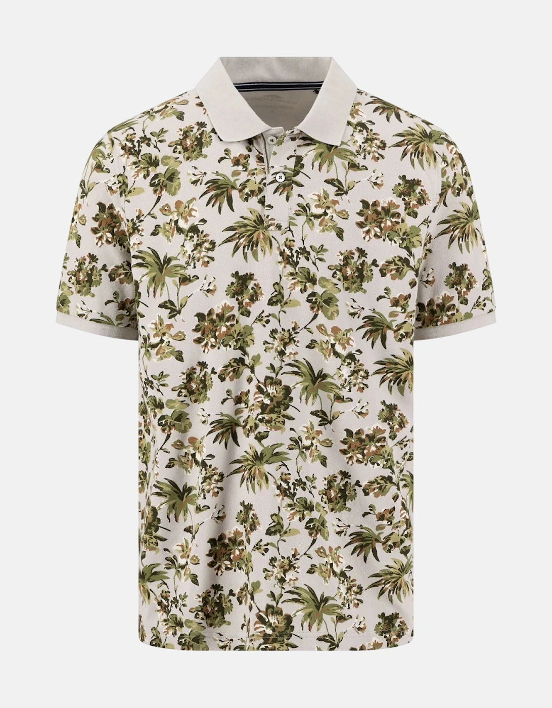 All Over Print Floral Polo Shirt Cement, 6 of 5