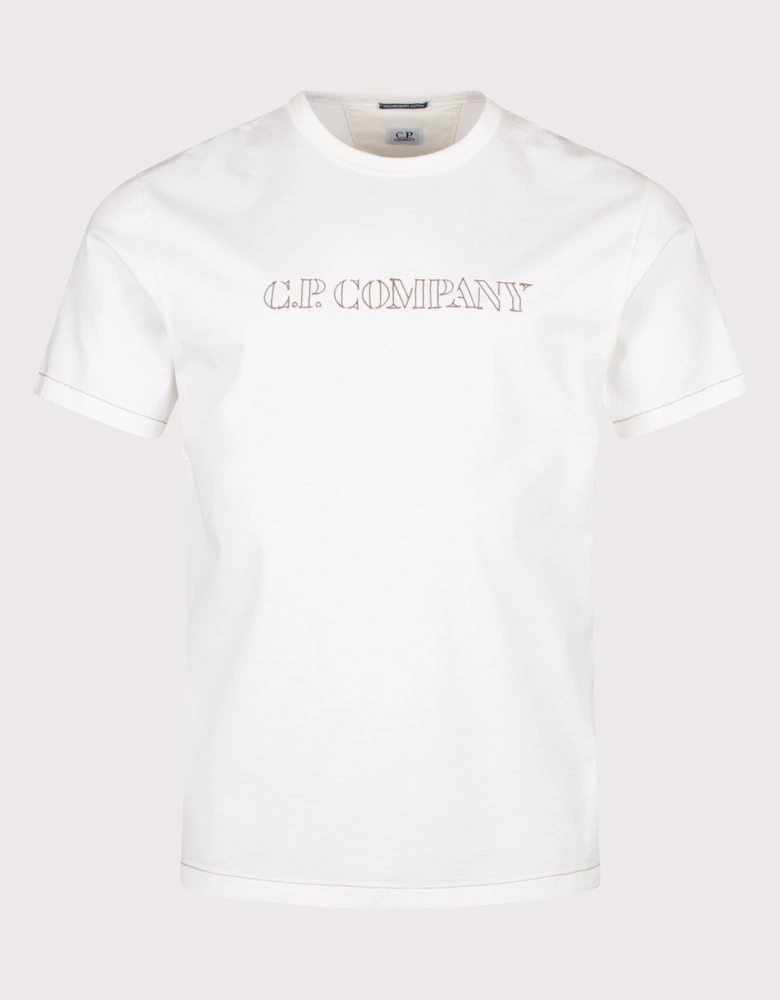 Regular Fit 30/2 Mercerized Jersey Twisted Logo T-Shirt