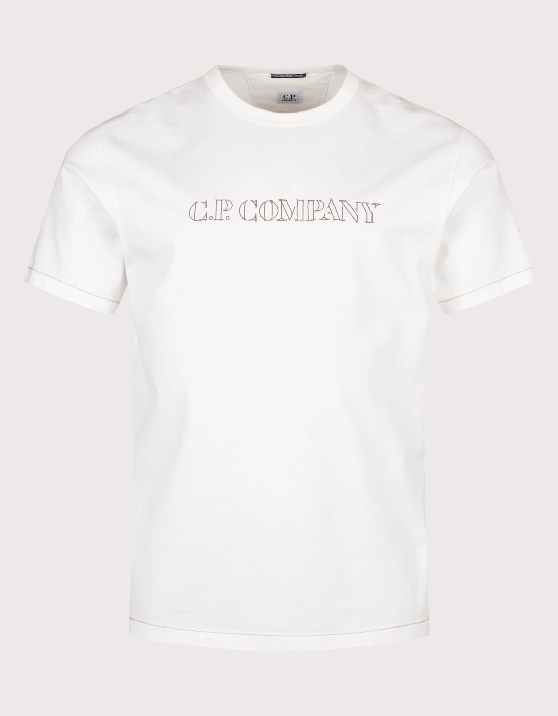 Regular Fit 30/2 Mercerized Jersey Twisted Logo T-Shirt, 3 of 2