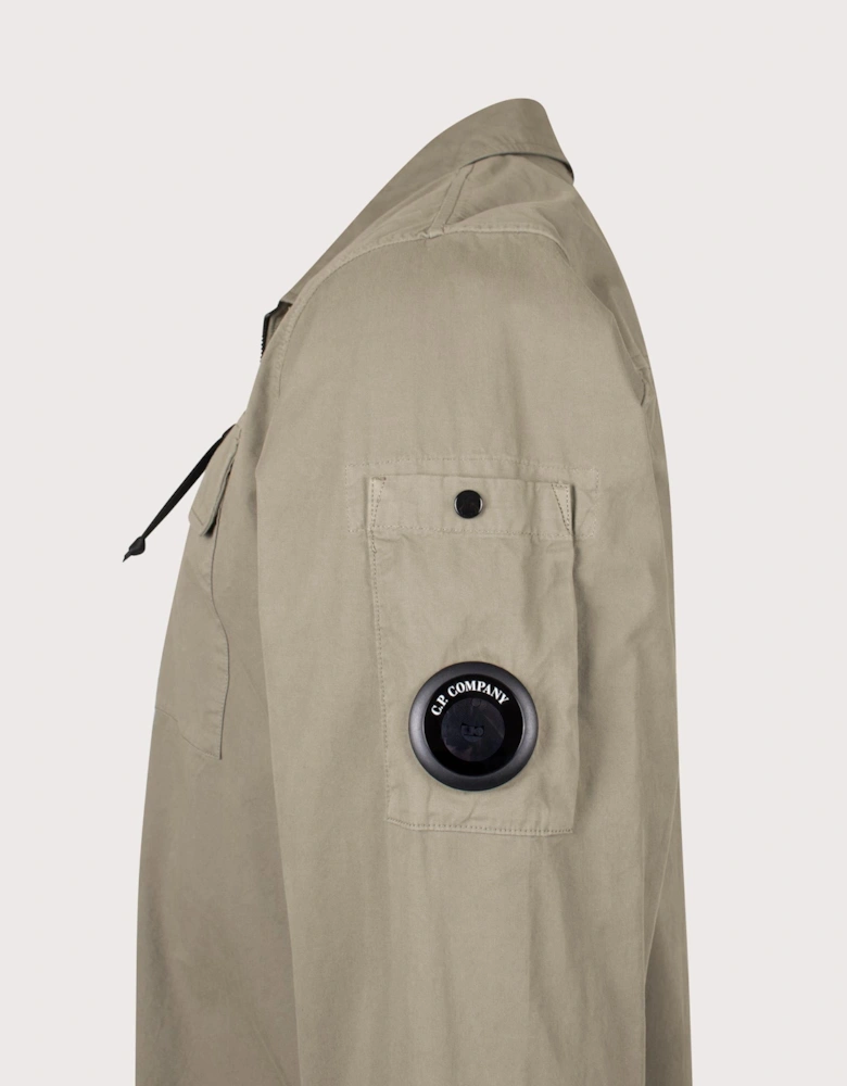 Organic Gabardine Zipped Lens Overshirt