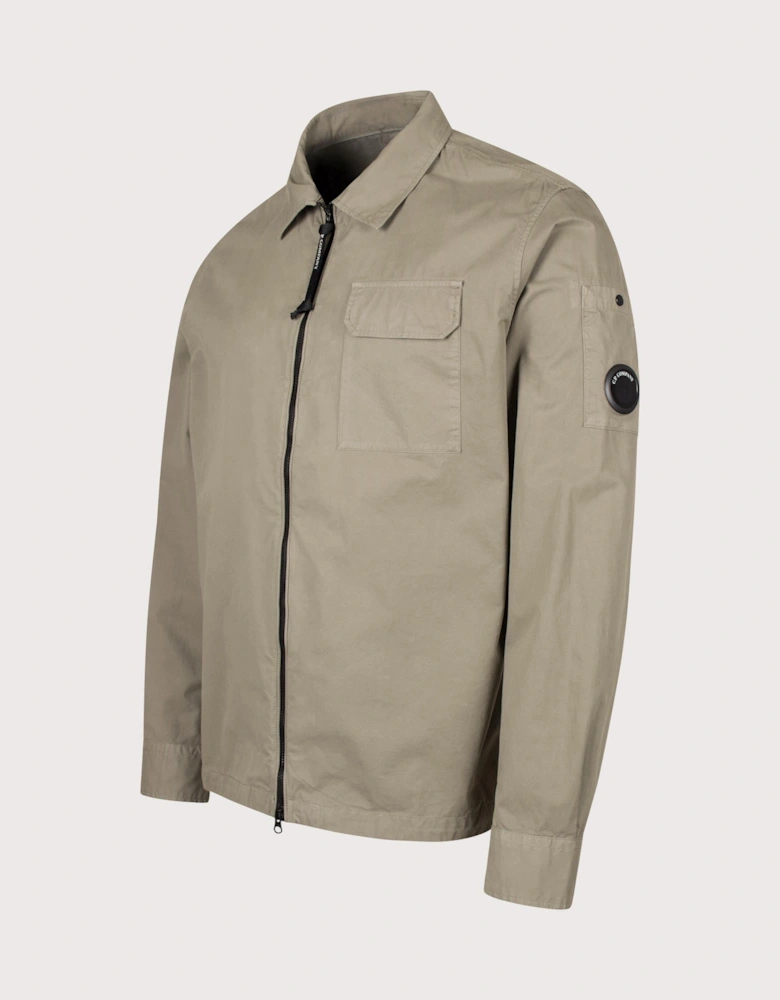 Organic Gabardine Zipped Lens Overshirt